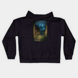 Village of Barovia with Castle Looming Kids Hoodie